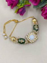 Traditional Kundan And Pearls Hand Bracelet For Ladies By Gehna Shop Bracelets